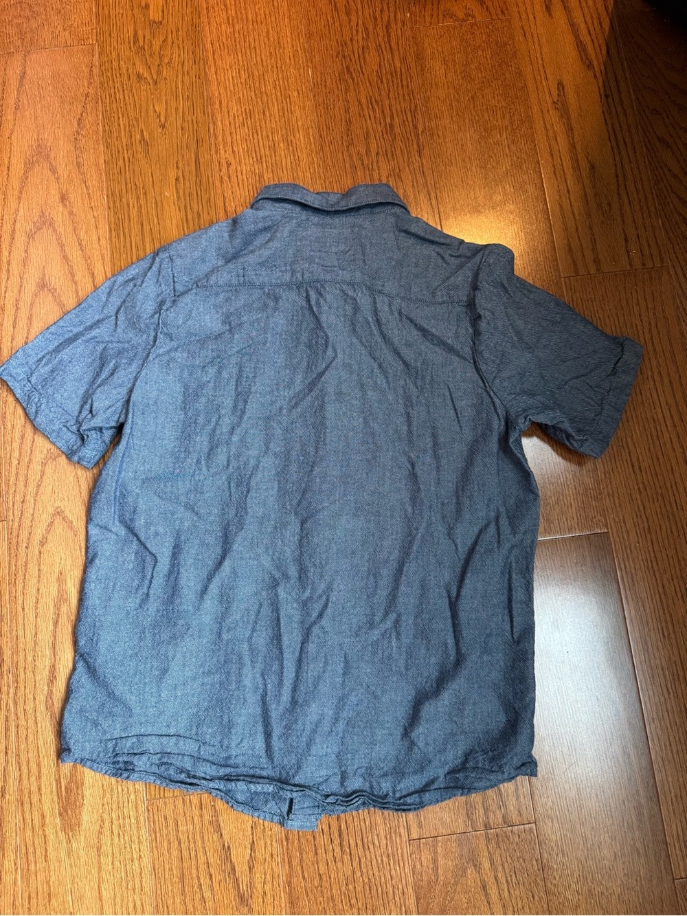 Boy’s Volcom Short Sleeve Button-Up Cotton Shirt Blue Sz L 12Y - Picture 3 of 3
